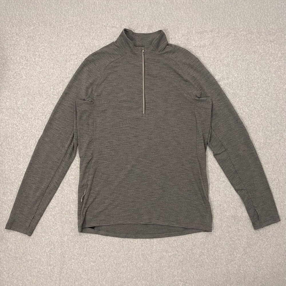 Lululemon Shirt Mens L Grey Surge Warm 1/2 Zip Pullover